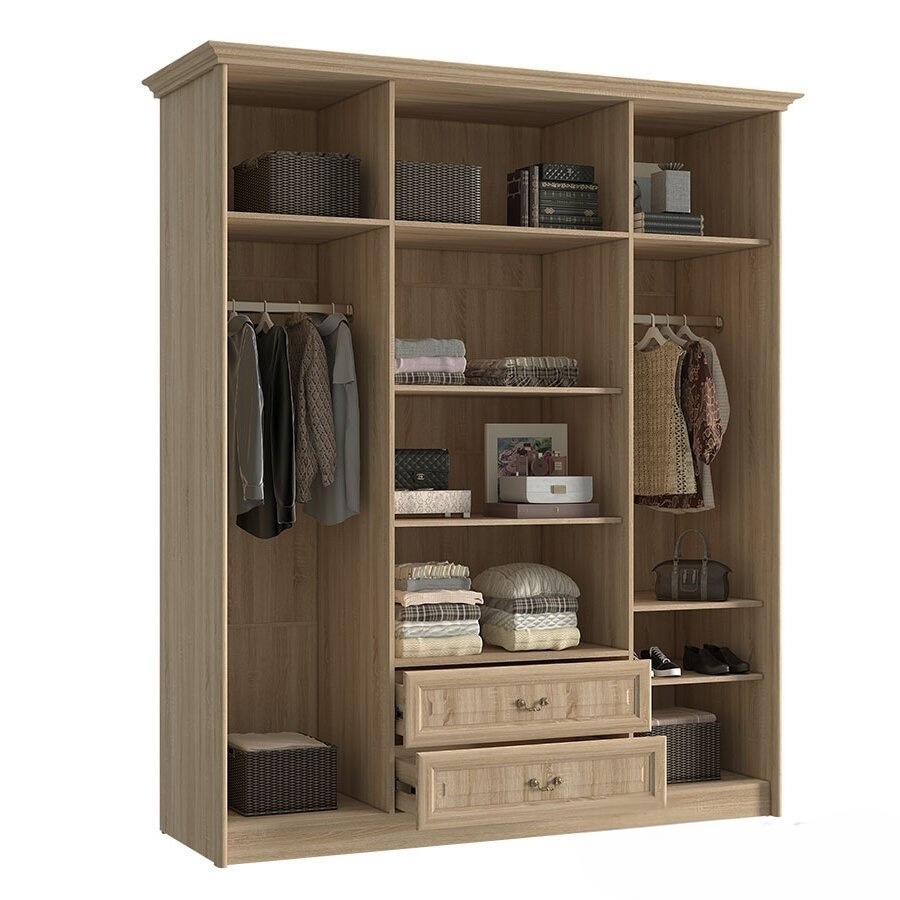 Шкаф 4-х створчатый (дуб сонома) ЯН-06